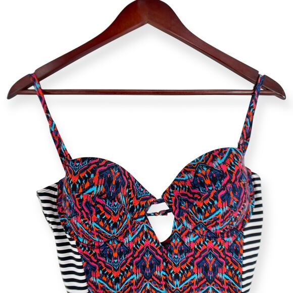 Tart Swimwear Collection Keyhole Cut Out Underwire Pushup Bra One Piece Swimsuit - Picture 2 of 13